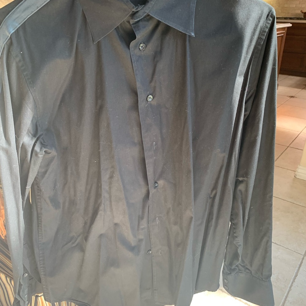 Elegant Black Men's Dress Shirt